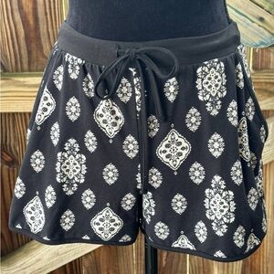 Mudd Black & White Jersey Drawstring Shorts Size S